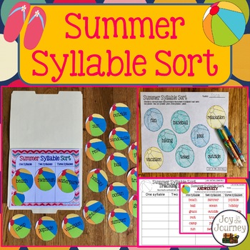 Preview of Summer Syllable Sort