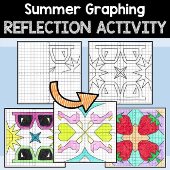 Preview of Summer Symmetry and Reflection Coordinate Plane Mystery Graphing Pictures