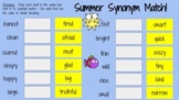 Summer Synonyms Matching Activity - Google Slides - Synonym