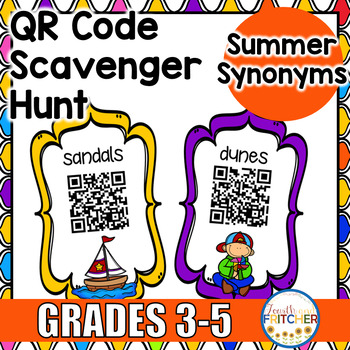 Preview of Summer Synonyms QR Code Activity