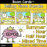 Summer Telling Time Boom Card Bundle - Time to Hour, Half 