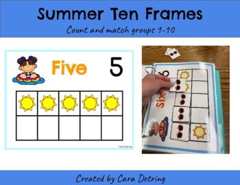 Preview of Summer Ten Frames: Count and Match