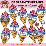 Summer Ten Frames Ice Cream Clipart
