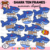 Summer Ten Frames Shark Clipart | Math Graphics | Ocean Animals