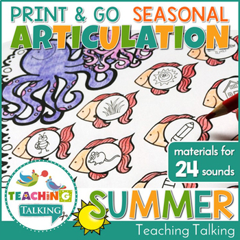 Preview of Summer Articulation Packet Print & Go