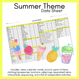 Summer Theme Data Sheet