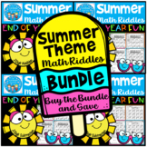 Summer Theme Math Riddles 2 and 3 Digit Addition and Subtr