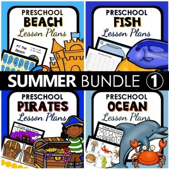 Preview of Summer Theme Preschool Lesson Plan and Summer Activities BUNDLE 1