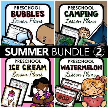 Preview of Summer Theme Preschool Lesson Plan and Summer Activities BUNDLE 2