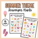 Summer Theme Printable Scavenger Hunt Activity Package