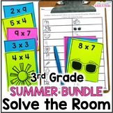 Summer Math Solve the Room 3rd Grade Bundle - Perfect for 
