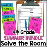 Summer Math Solve the Room 4th Grade Bundle - Perfect for 