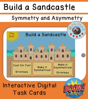 Preview of Summer Theme - Symmetry and Asymmetry Distance Learning Boom Cards