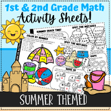 Summer Themed - 1st & 2nd Grade Math Worksheets - Addition