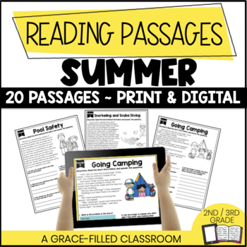 Preview of Summer Reading Passages Fiction and Nonfiction - Digital and Print