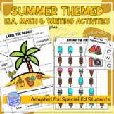 Summer Themed Adapted Unit for ELA, Writing and Math in Sp