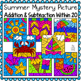 Summer Themed Addition and Subtraction Within 20 Color by 