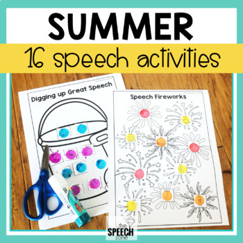 Preview of Summer Themed Articulation Speech Activity Crafts