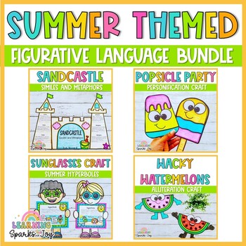 Preview of Summer Themed BUNDLE | Sandcastle, Popsicle, Sunglasses, and Watermelon Crafts