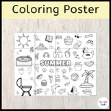 Summer-Themed Big Coloring Poster - Class Activity, Home P