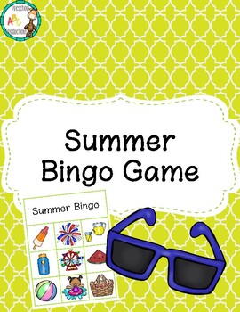 Summer Themed Bingo by Preschool Productions | TPT