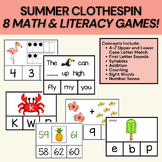 Low-Prep Summer-Themed Clothespin Stations: 8 Games for Ma