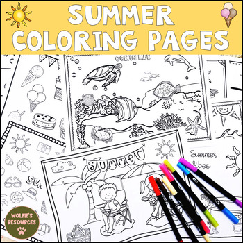 Summer Themed Coloring Pages | Coloring Sheets | End Of Year | Summer ...