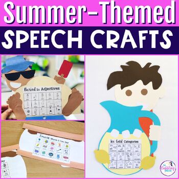 Preview of Summer Craftivity W/ S'mores, Beach, & Lemonade For Speech Therapy W/ Language
