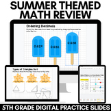 Summer Themed Digital Math Centers 5th Grade