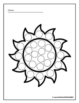 Summer Themed Dot Marker, Coloring pages, dot markers activity | TpT