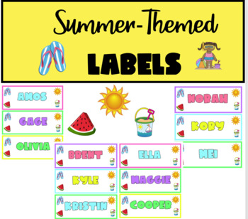 Preview of Summer-Themed (EDITABLE) Labels