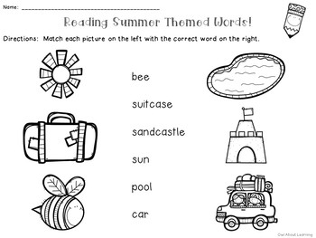 free printable summer sight words for kindergarteners