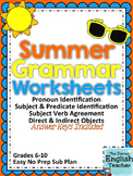 Summer Themed Grammar Worksheets