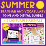 Summer Themed Grammar and Vocabulary Activities BUNDLE - P