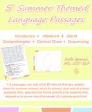 Summer Themed Language Passages: comprehension, sequence, 