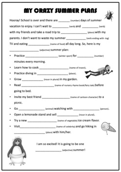 Easter Mad Libs. No preparation required. by OhMyWorksheets