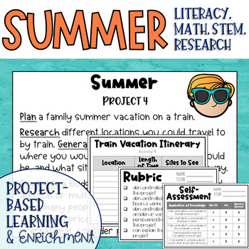 Preview of Summer Themed Makerspace Project Based Learning and Enrichment Task Cards
