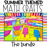 End of Year Summer Themed Math Craft Bundle | Math Crafts