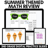 Summer Themed Math Review Google Slides 2nd Grade
