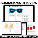 Summer Themed Math Review Google Slides 3rd & 4th Grade