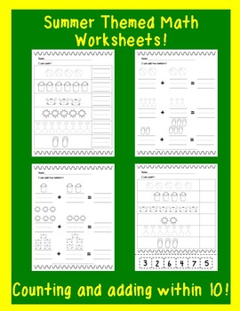 summer themed math worksheets by amanda rose resources tpt