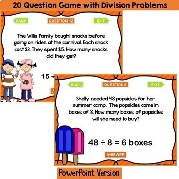 Multiplication and Division Word Problem PowerPoint Game Bundle | TpT