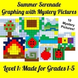 Summer Themed Mystery Pictures *Graphing* for Grades 1-5