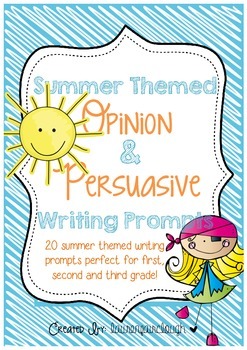 Preview of Summer Themed Opinion and Persuasive Writing Prompts