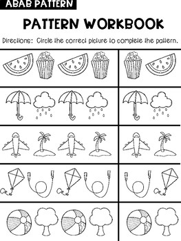 summer themed pattern worksheets by afterallthistime tpt