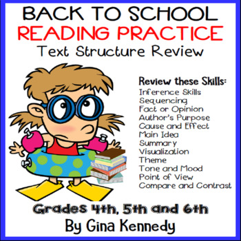 Preview of Back To School Reading Practice, Review All Text Structures