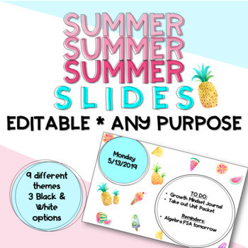 Preview of Summer Themed Slides