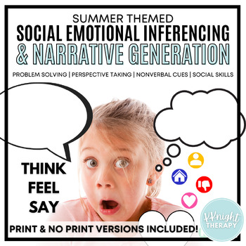 Preview of Summer Themed Social Inferencing & Narrative Generation | with Real Pictures