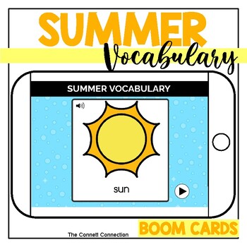 Preview of Summer Themed Vocabulary Boom Cards™