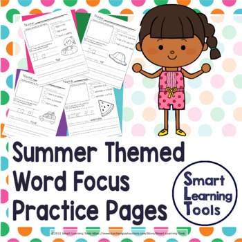 Preview of Summer Themed Vocabulary Word Focus Pages